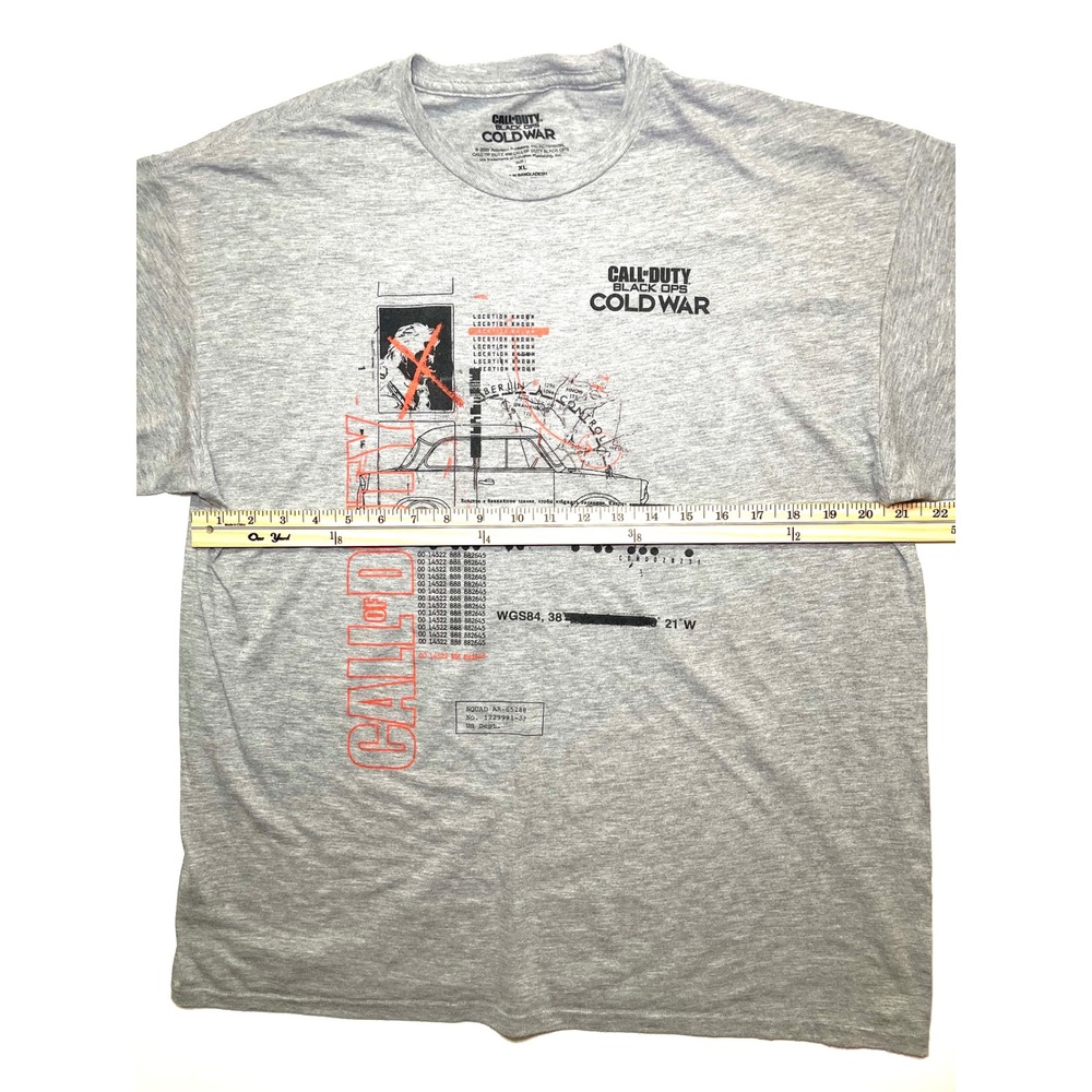 Call of Duty Black Ops Cold War Mens Gray Graphic T-Shirt XL Gamer Collector COD - Picture 4 of 6